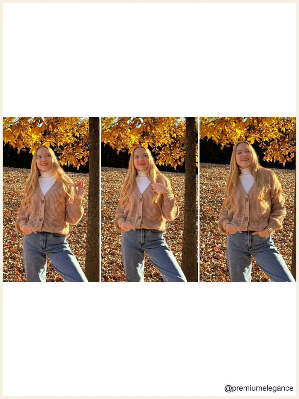Chunky Knit Cardigan Open Front Long Sleeve V Neck Button Loose S